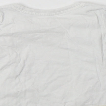 Matalan Baby White  Cotton Basic T-Shirt Size 9-12 Months Crew Neck  - Cat