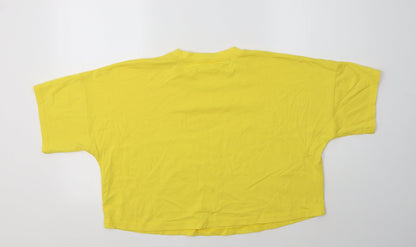 George Womens Yellow  Cotton Cropped T-Shirt Size 12 Crew Neck - San Francisco