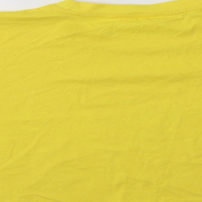 George Womens Yellow  Cotton Cropped T-Shirt Size 12 Crew Neck - San Francisco