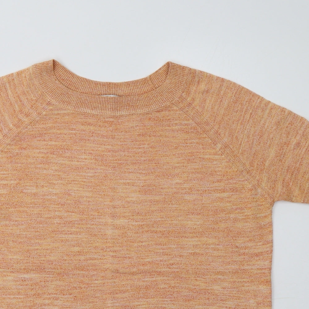 TU Womens Orange Crew Neck  Polyester Pullover Jumper Size 12