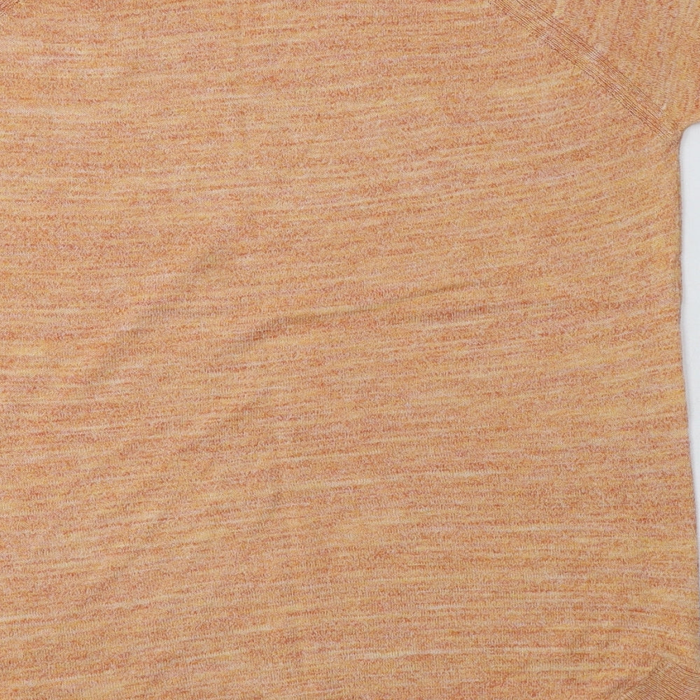 TU Womens Orange Crew Neck  Polyester Pullover Jumper Size 12