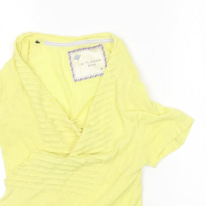 Betty Jackson Black Womens Green V-Neck   Cardigan Jumper Size 12