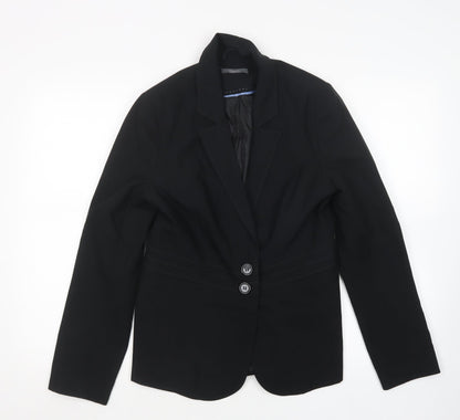 South Womens Black  Polyester Jacket Suit Jacket Size 10