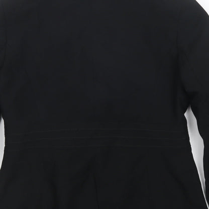 South Womens Black  Polyester Jacket Suit Jacket Size 10