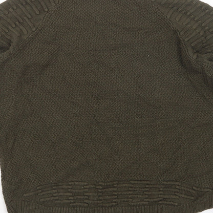 PEP&CO Mens Green Round Neck  Acrylic Pullover Jumper Size M