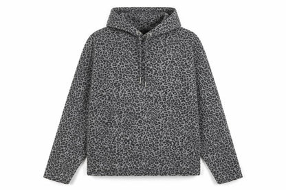 Front view of F&F women’s green animal print polyester pullover hoodie, size UK 8