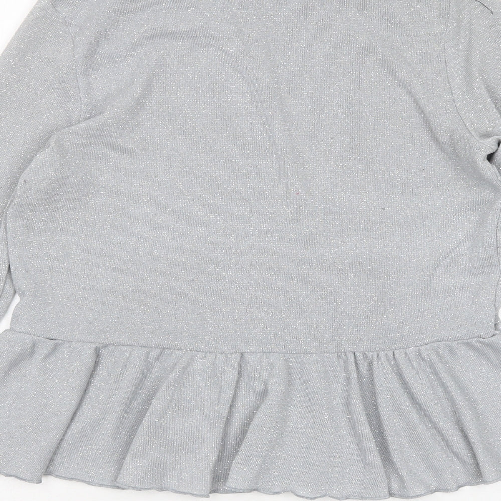 H&M Mens Silver Round Neck  Polyester Pullover Jumper Size M