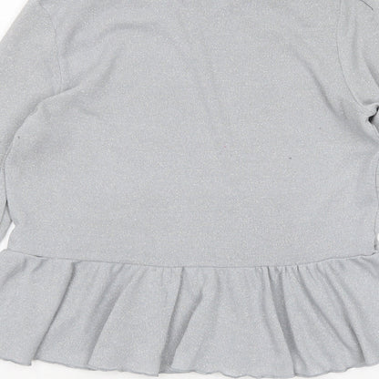 H&M Mens Silver Round Neck  Polyester Pullover Jumper Size M