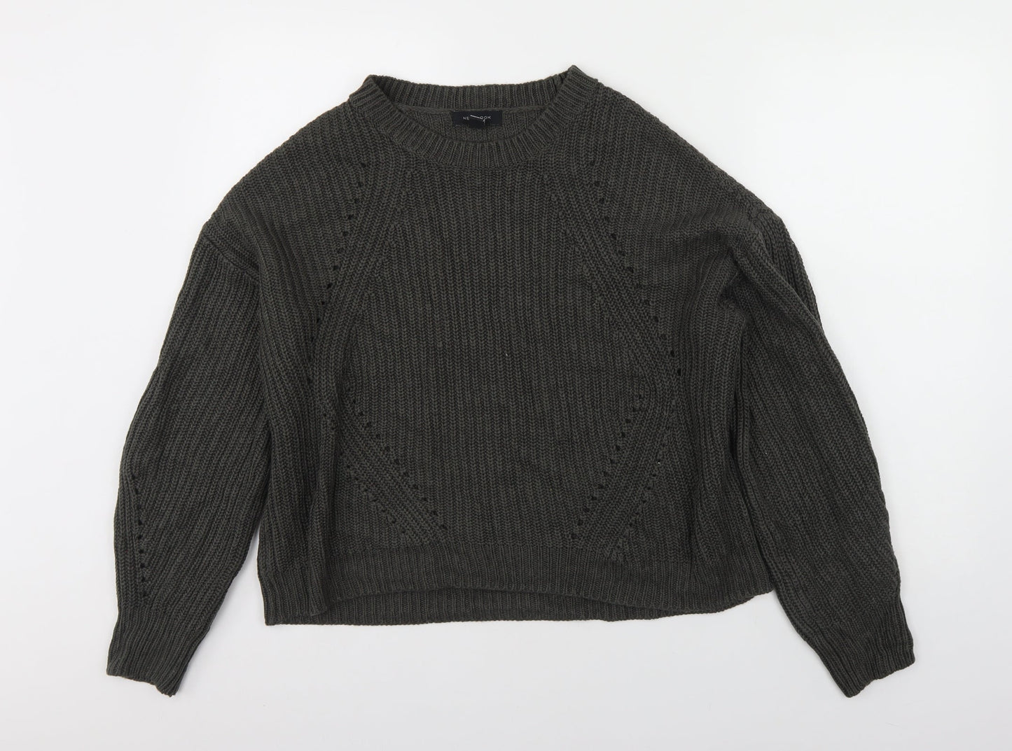 New Look Mens Green Round Neck  Acrylic Pullover Jumper Size M