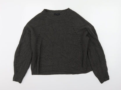 New Look Mens Green Round Neck  Acrylic Pullover Jumper Size M