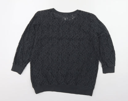 George Womens Green Round Neck  Cotton Pullover Jumper Size 12