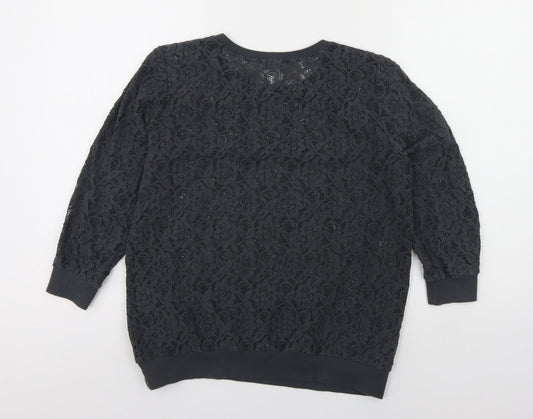 George Womens Green Round Neck  Cotton Pullover Jumper Size 12