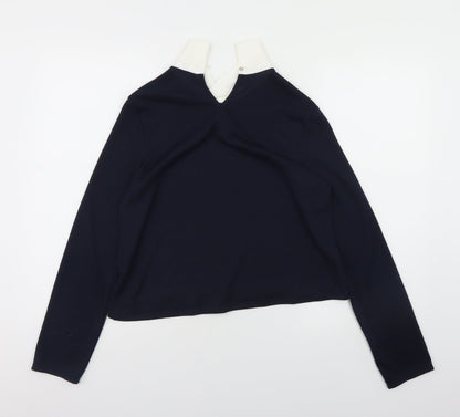Womens UK Size 10 M&Co Blue Pullover Jumper