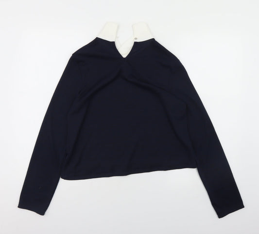 Womens UK Size 10 M&Co Blue Pullover Jumper