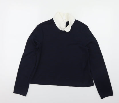 Womens UK Size 10 M&Co Blue Pullover Jumper