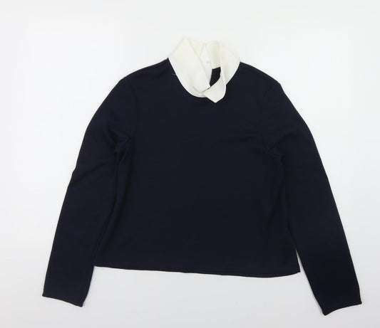 Womens UK Size 10 M&Co Blue Pullover Jumper