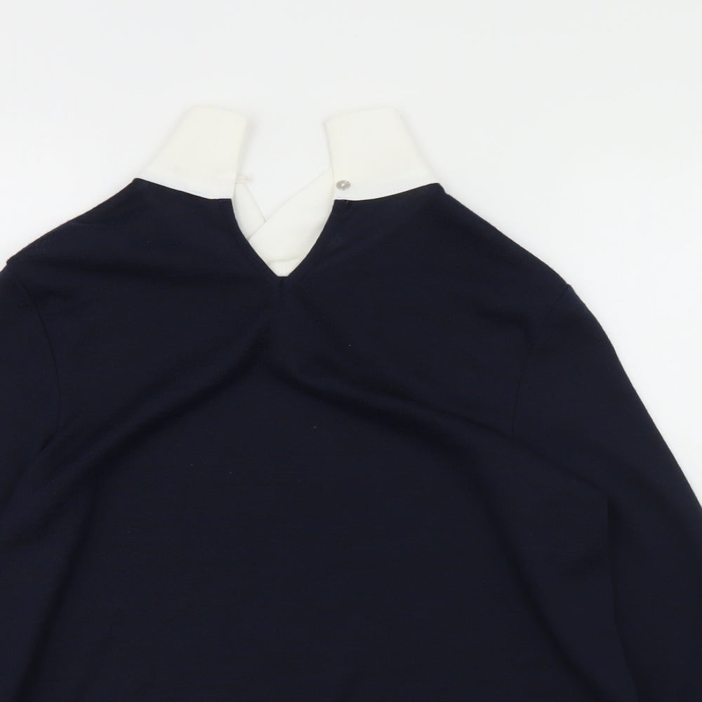 Womens UK Size 10 M&Co Blue Pullover Jumper