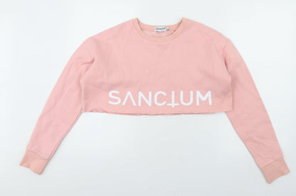 Sanctum Womens Pink  Cotton Cape Sweatshirt Size S