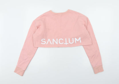 Sanctum Womens Pink  Cotton Cape Sweatshirt Size S