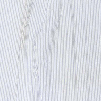 Cotton Traders Womens Blue Striped Polyester Trousers  Size 16 L28 in Regular