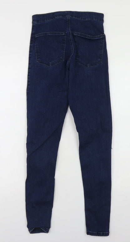 Topshop Womens Blue  Cotton Skinny Jeans Size 28 in L26 in Regular