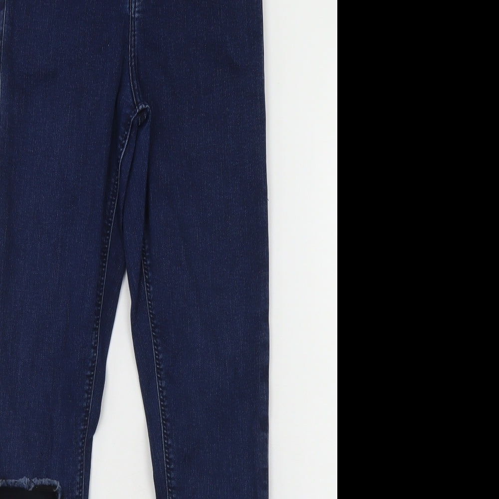 Topshop Womens Blue  Cotton Skinny Jeans Size 28 in L26 in Regular