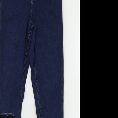 Topshop Womens Blue  Cotton Skinny Jeans Size 28 in L26 in Regular