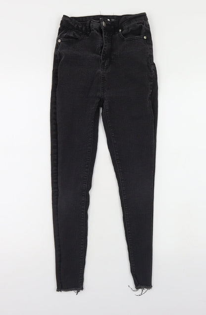 Boohoo Womens Black  Cotton Skinny Jeans Size 6 L24 in Regular