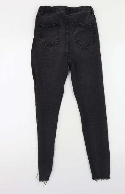 Boohoo Womens Black  Cotton Skinny Jeans Size 6 L24 in Regular