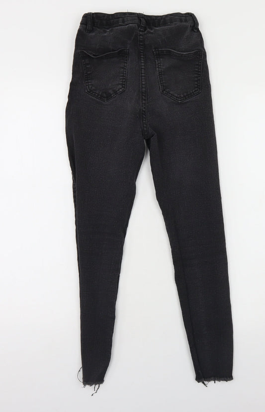 Boohoo Womens Black  Cotton Skinny Jeans Size 6 L24 in Regular