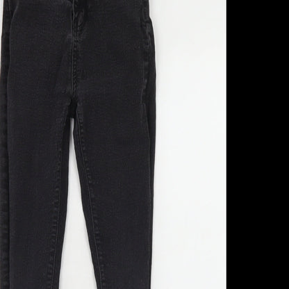 Boohoo Womens Black  Cotton Skinny Jeans Size 6 L24 in Regular