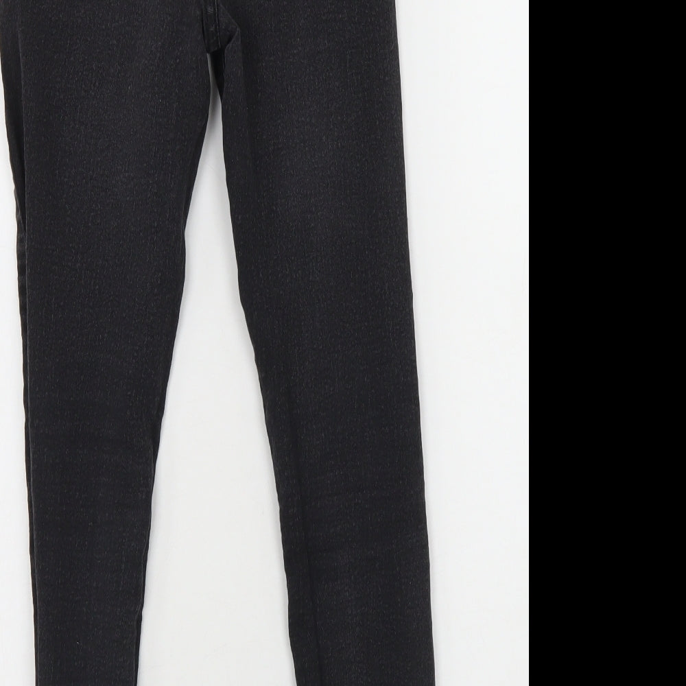 Boohoo Womens Black  Cotton Skinny Jeans Size 6 L24 in Regular