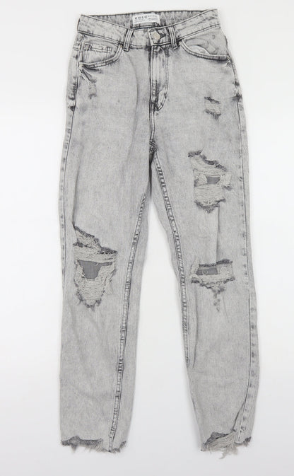 Denim Co Womens Grey  Cotton Mom Jeans Size 10 L26 in Regular