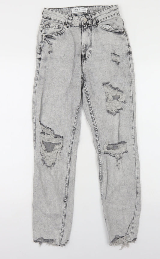 Denim Co Womens Grey  Cotton Mom Jeans Size 10 L26 in Regular