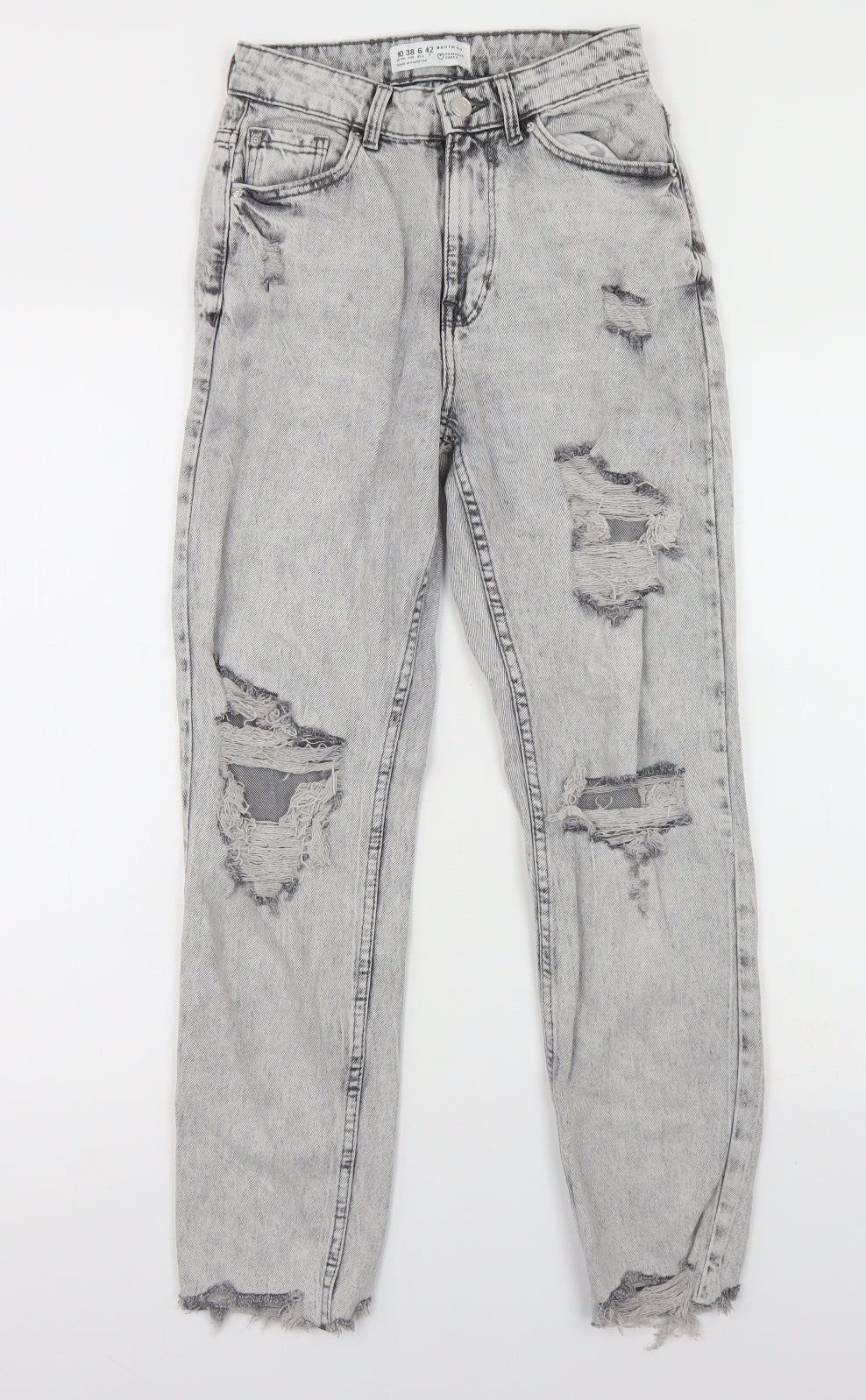 Denim Co Womens Grey  Cotton Mom Jeans Size 10 L26 in Regular