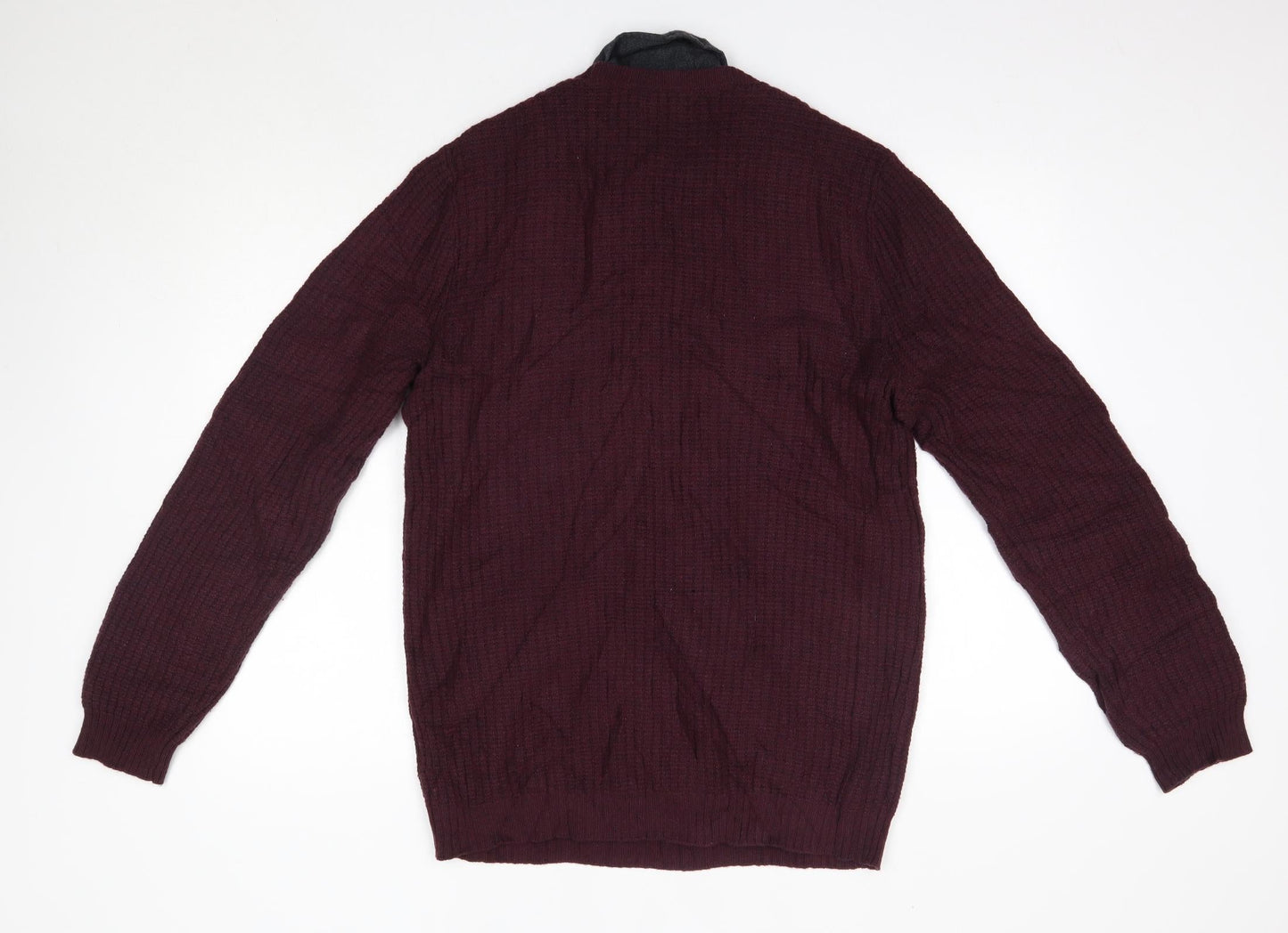 ASOS Mens Purple Collared  Wool Pullover Jumper Size M