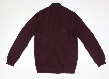 ASOS Mens Purple Collared  Wool Pullover Jumper Size M