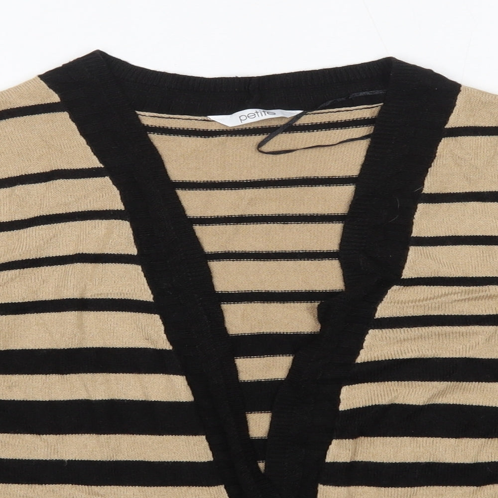 BHS Womens Multicoloured Round Neck Striped Acrylic Cardigan Jumper Size 16