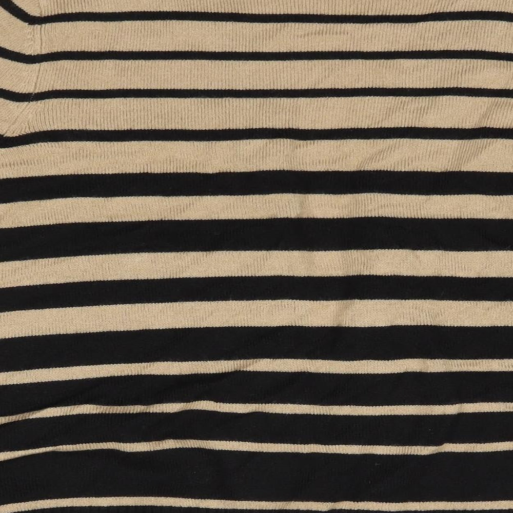 BHS Womens Multicoloured Round Neck Striped Acrylic Cardigan Jumper Size 16