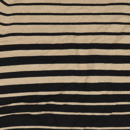 BHS Womens Multicoloured Round Neck Striped Acrylic Cardigan Jumper Size 16