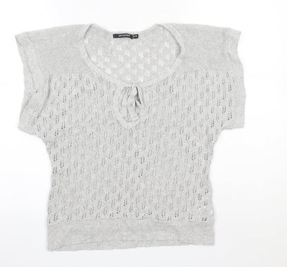 Primark Womens Grey Round Neck  Acrylic Pullover Jumper Size 10