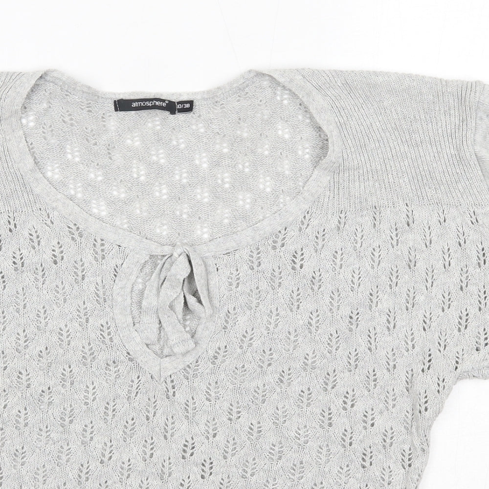 Primark Womens Grey Round Neck  Acrylic Pullover Jumper Size 10