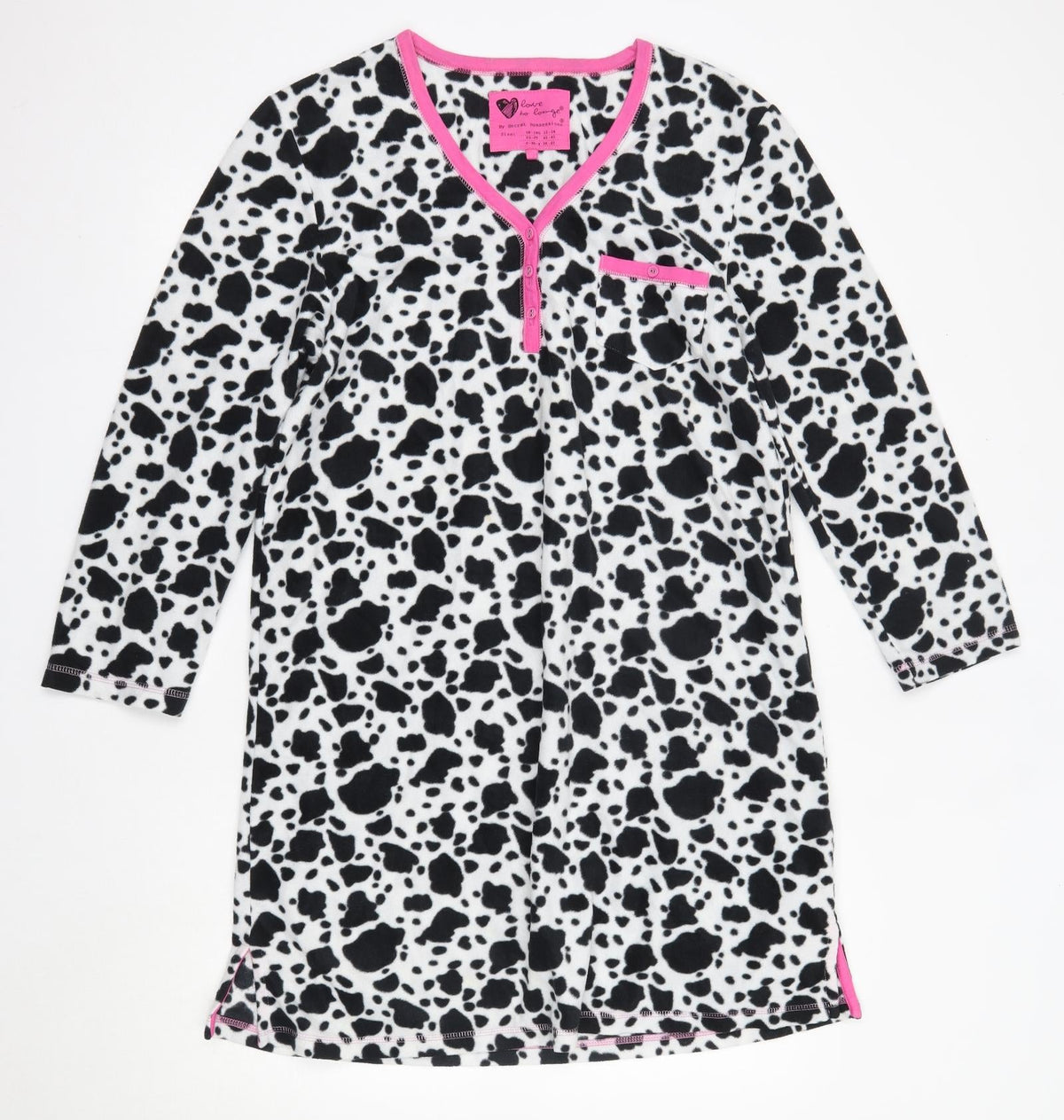 Front view of Primark women’s multicoloured solid polyester top dress, size UK 12, - cow