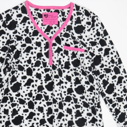 Close-up detail of Primark women’s multicoloured solid polyester top dress, size UK 12, - cow