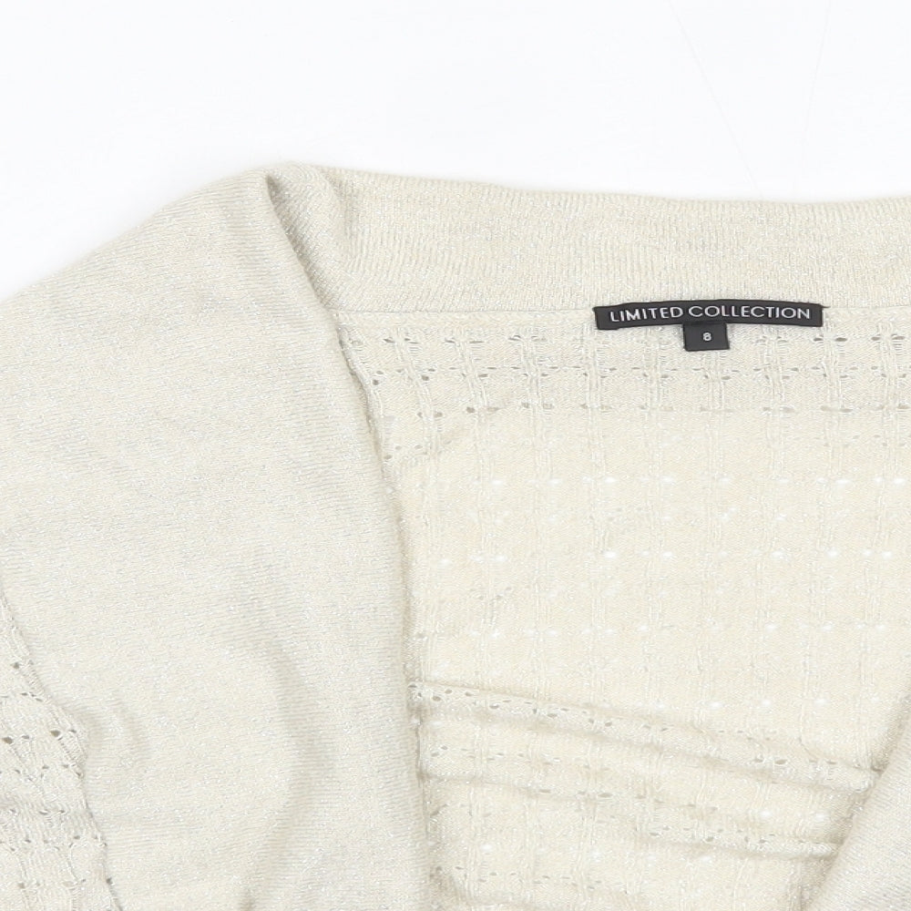 Womens UK Size 8 M&S Gold Cardigan Jumper