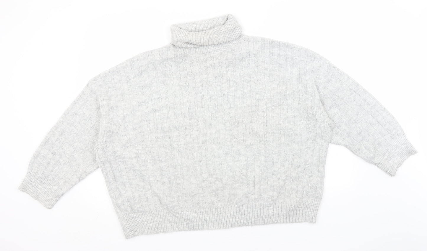 George Womens Grey Roll Neck  Acrylic Pullover Jumper Size L