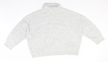 George Womens Grey Roll Neck  Acrylic Pullover Jumper Size L