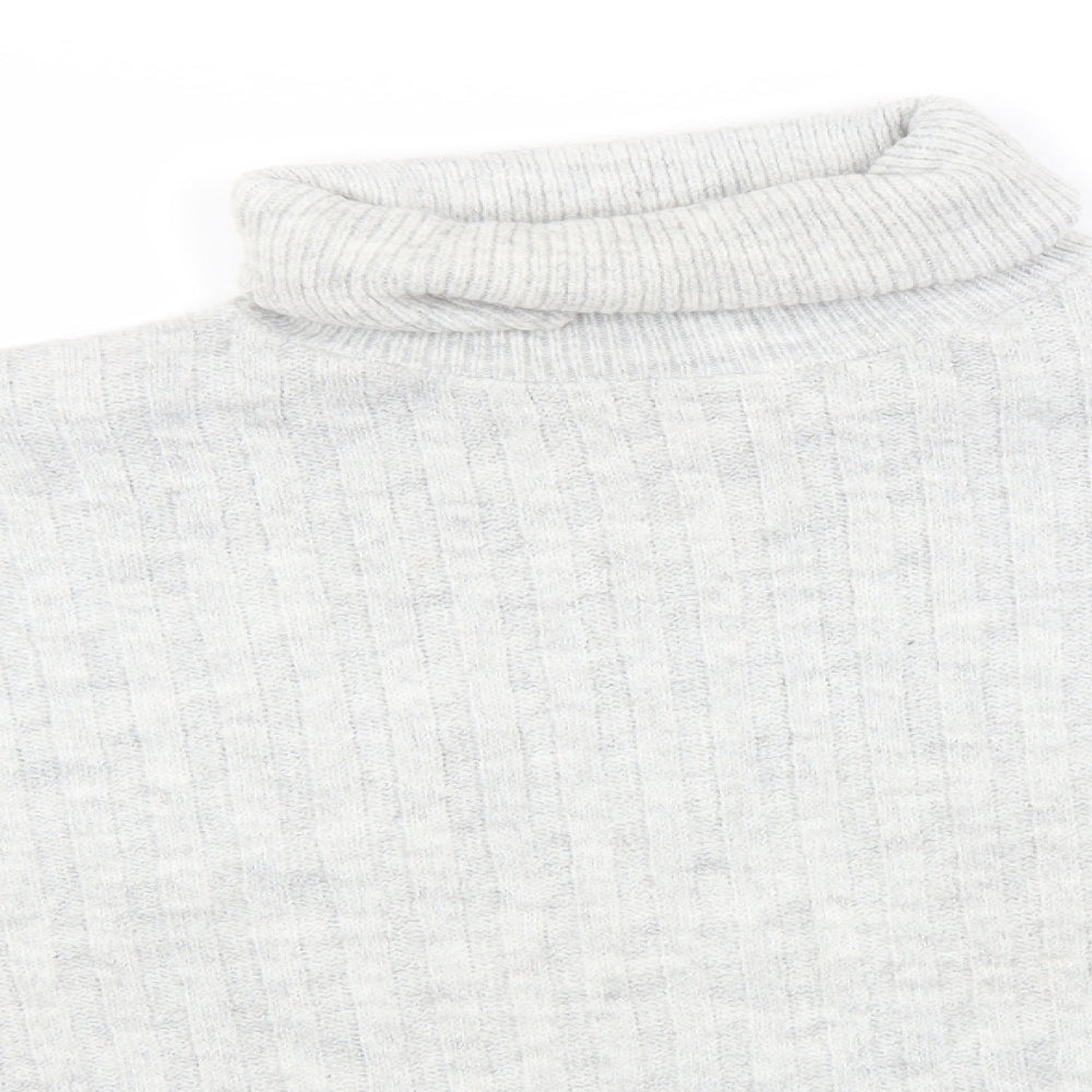 George Womens Grey Roll Neck  Acrylic Pullover Jumper Size L