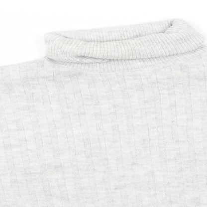 George Womens Grey Roll Neck  Acrylic Pullover Jumper Size L