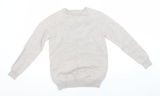 Cotton Traders Mens Grey Round Neck  Cotton Pullover Jumper Size XS